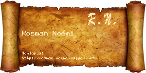 Rosman Noémi névjegykártya